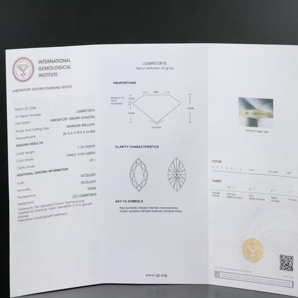 Elegant Green Diamond Marquise Cut Ring - Picture 2 of 8